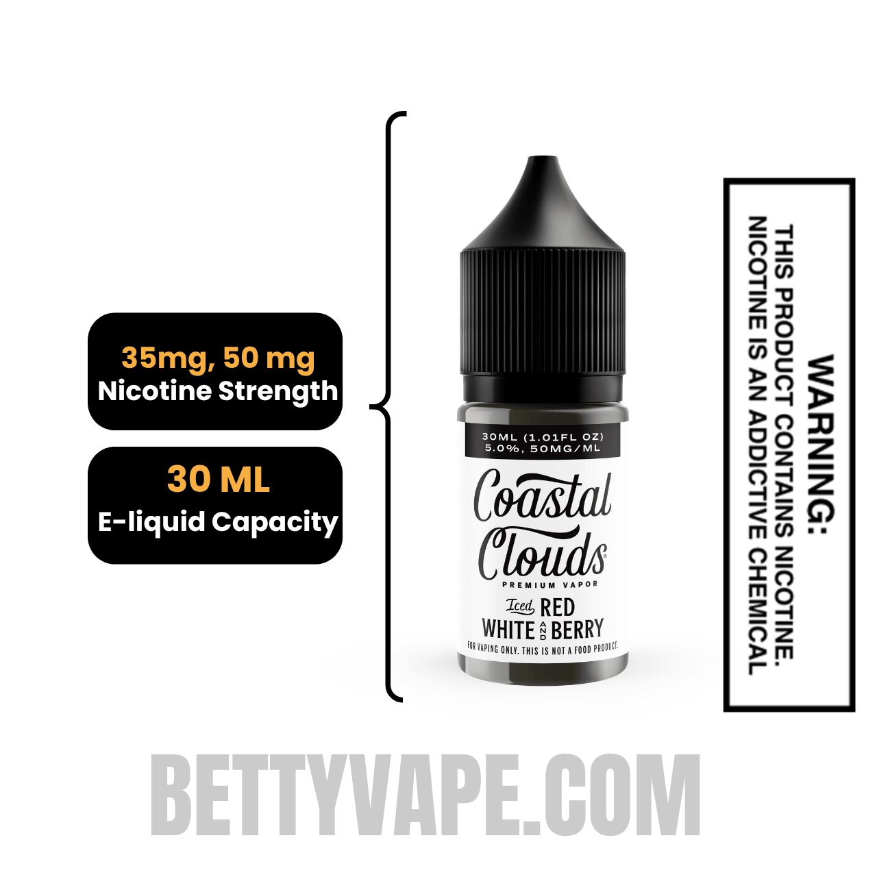 Iced Strawberry Kiwi Salt Coastal Clouds Salt Nic 30 ML Specifications