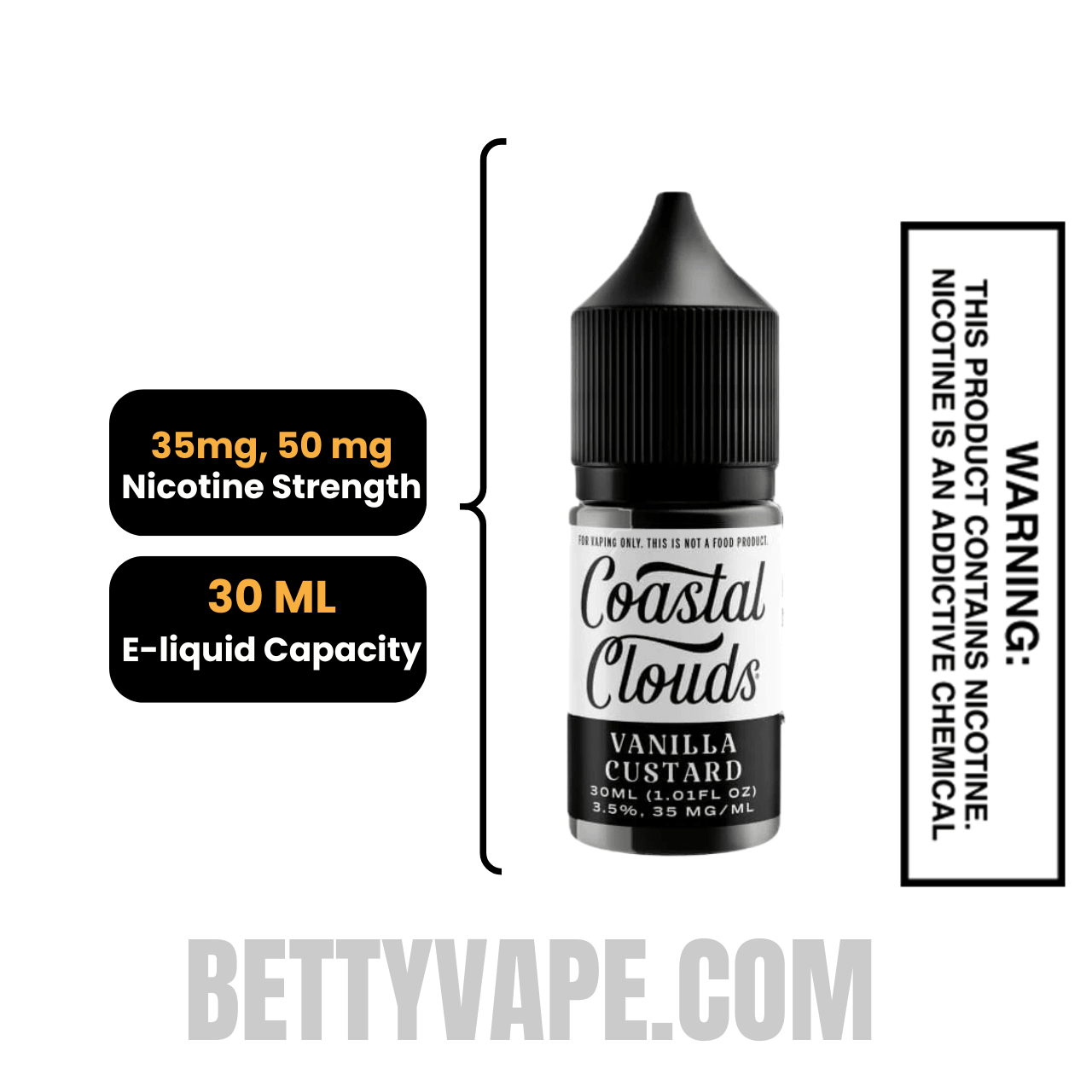 Vanilla Custard Salt Coastal Clouds Salt Nic 30 ML Specifications