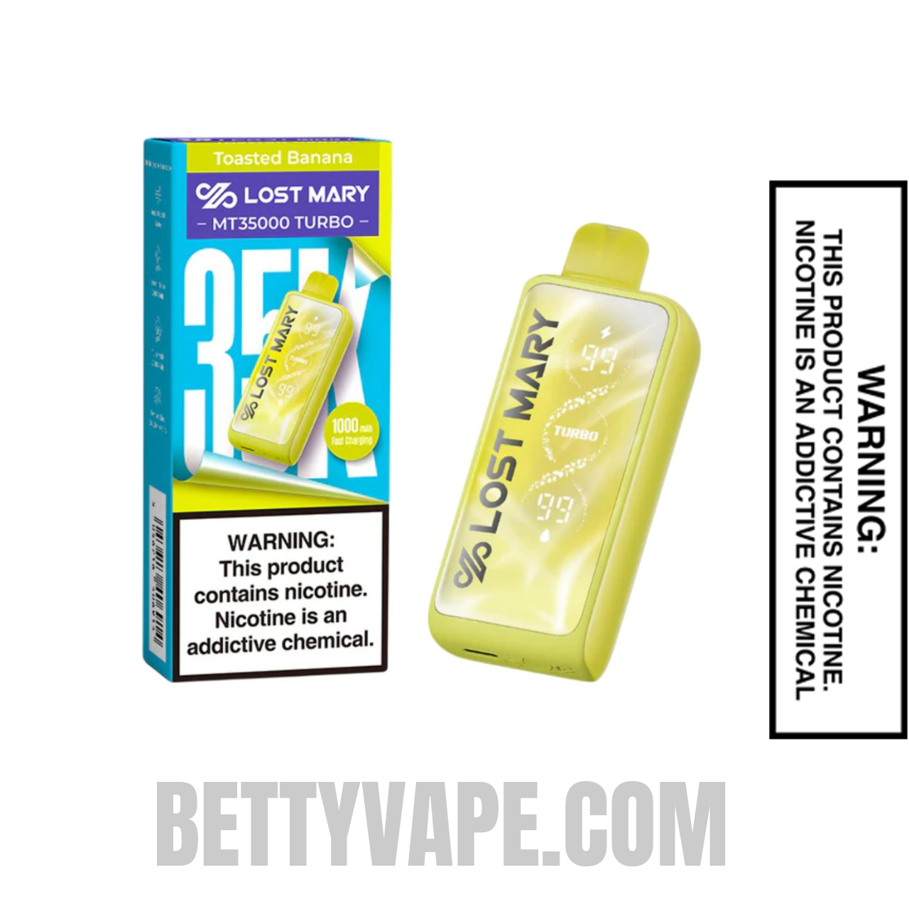 Toasted Banana Lost Mary MT35000 Turbo Disposable Vape with package box