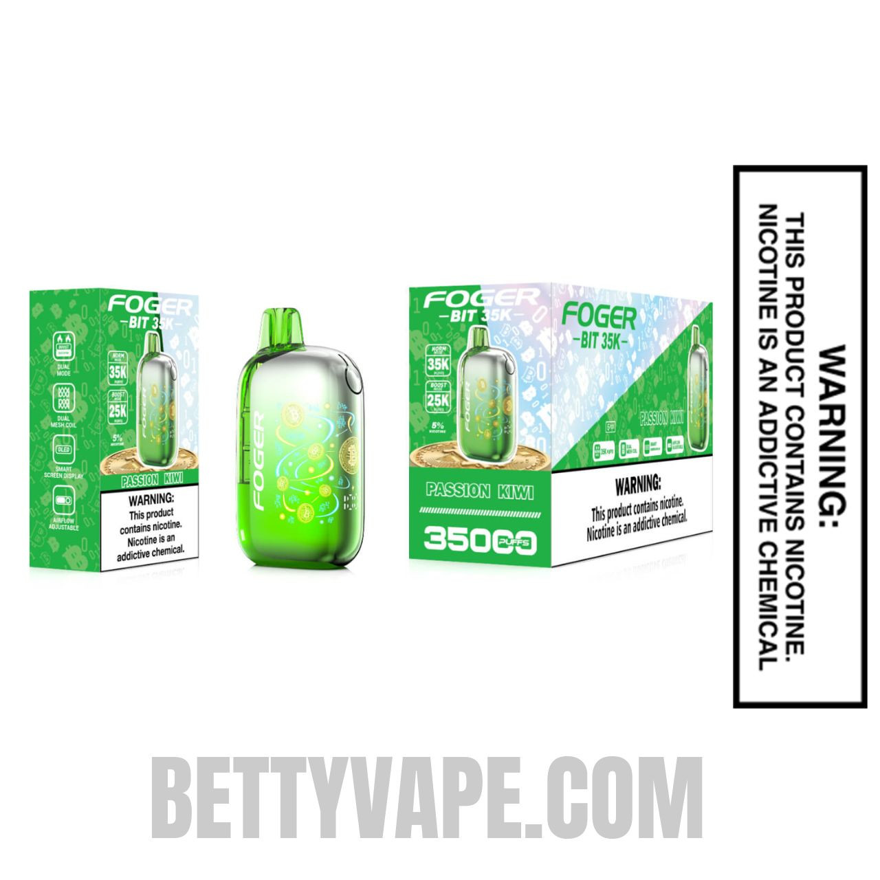 Passion Kiwi Foger Bit 35K Disposable Vape With Bundle Pack