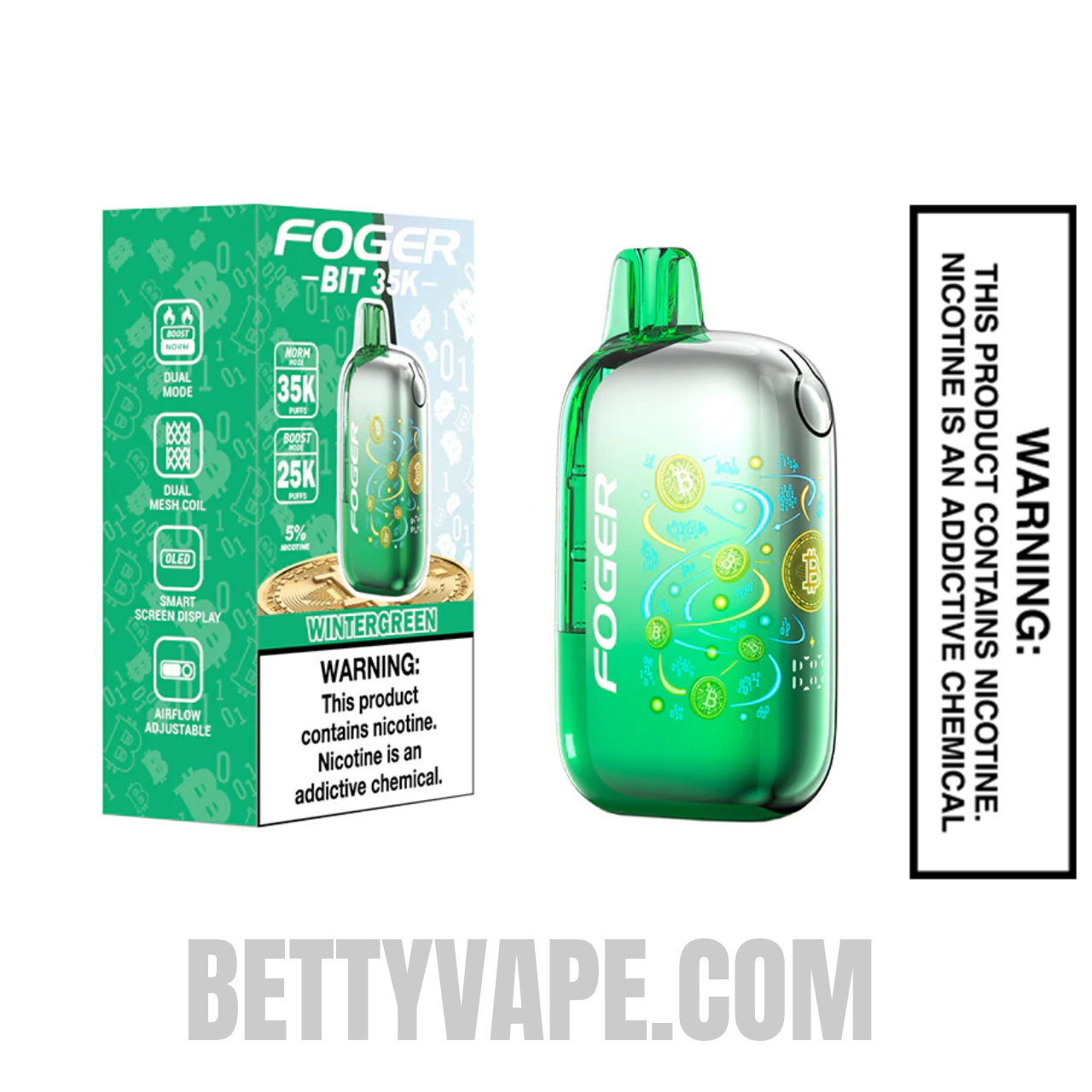 Wintergreen Foger Bit 35K Disposable Vape with package