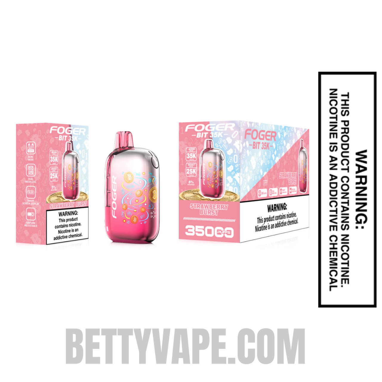 Strawberry Burst Foger Bit 35K Disposable Vape with bundle