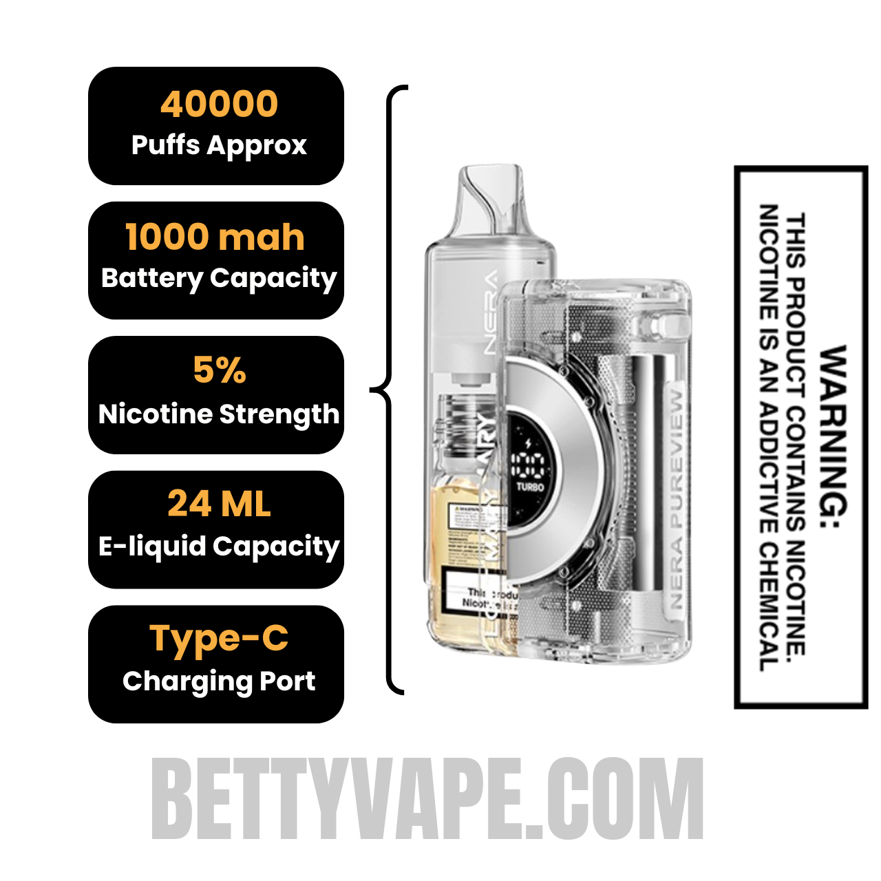 Pomegranate Blast Lost Mary Nera Pureview 40K Vape Kit with specifications Pomegranate Blast Lost Mary Nera Pureview 40K Vape Kit with specifications