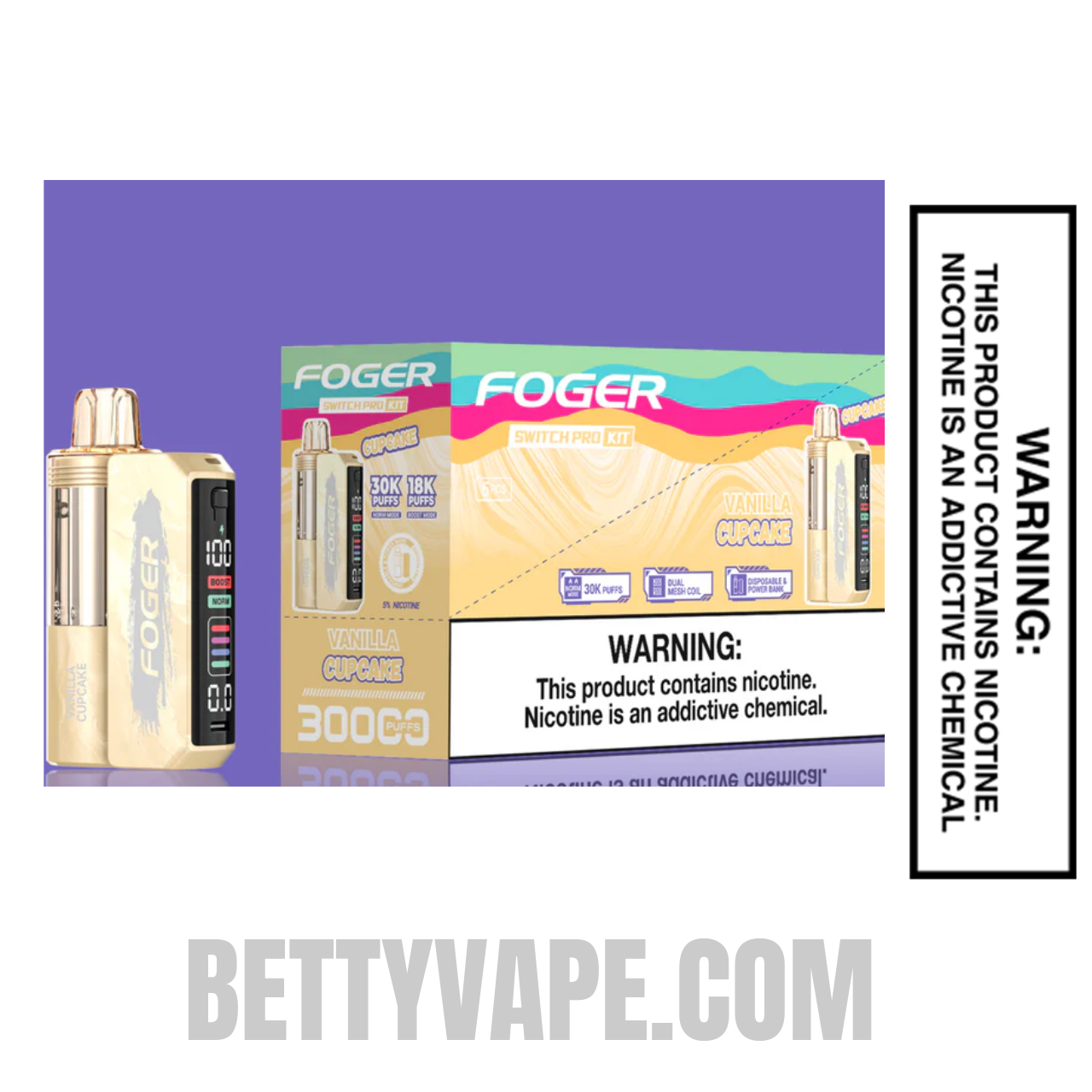 Vanilla Cupcake Foger Switch Pro 30K Disposable Vape Kit With Bundle Box