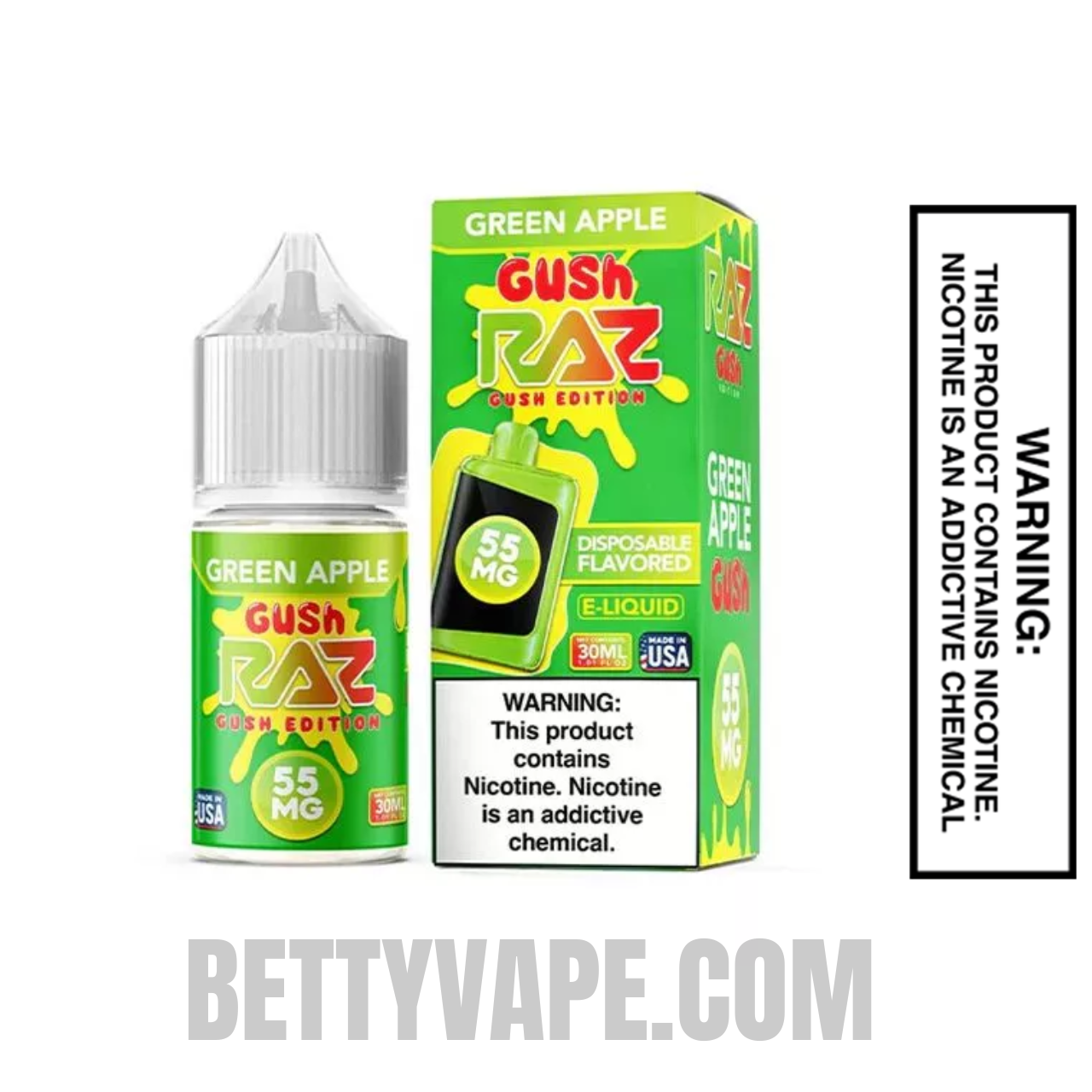 Green Apple Gush RAZ Salt Nic Juice 30 ML with package box