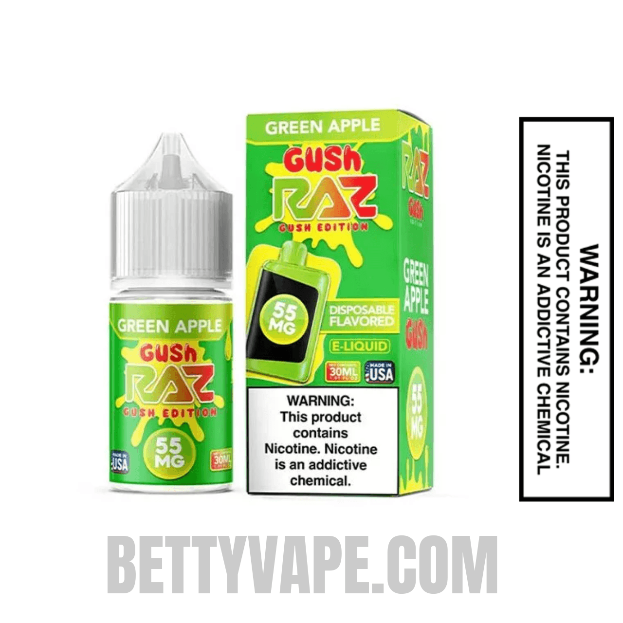 Green Apple Gush RAZ Salt Nic Juice 30 ML with package box