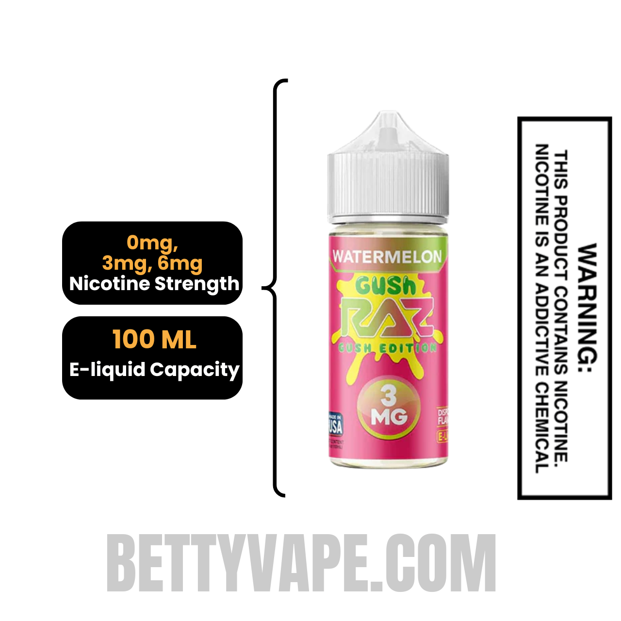 Watermelon Gush RAZ Vape Juice 100 ML Specification