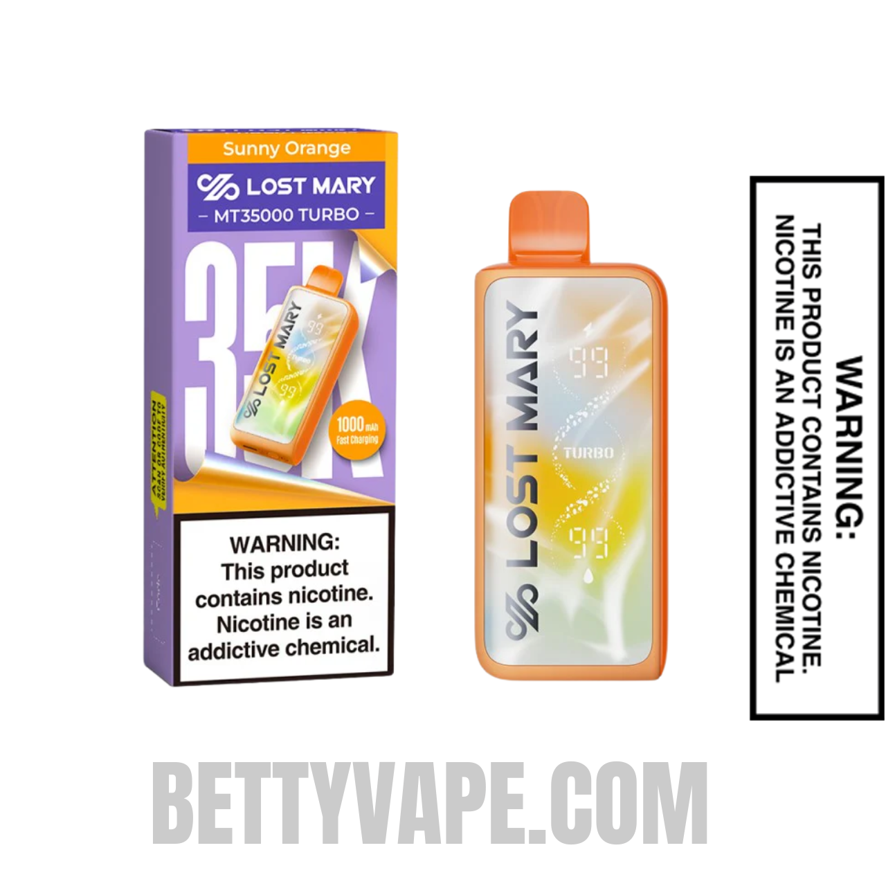 Sunny Orange Lost Mary MT35000 Turbo Vape with package box