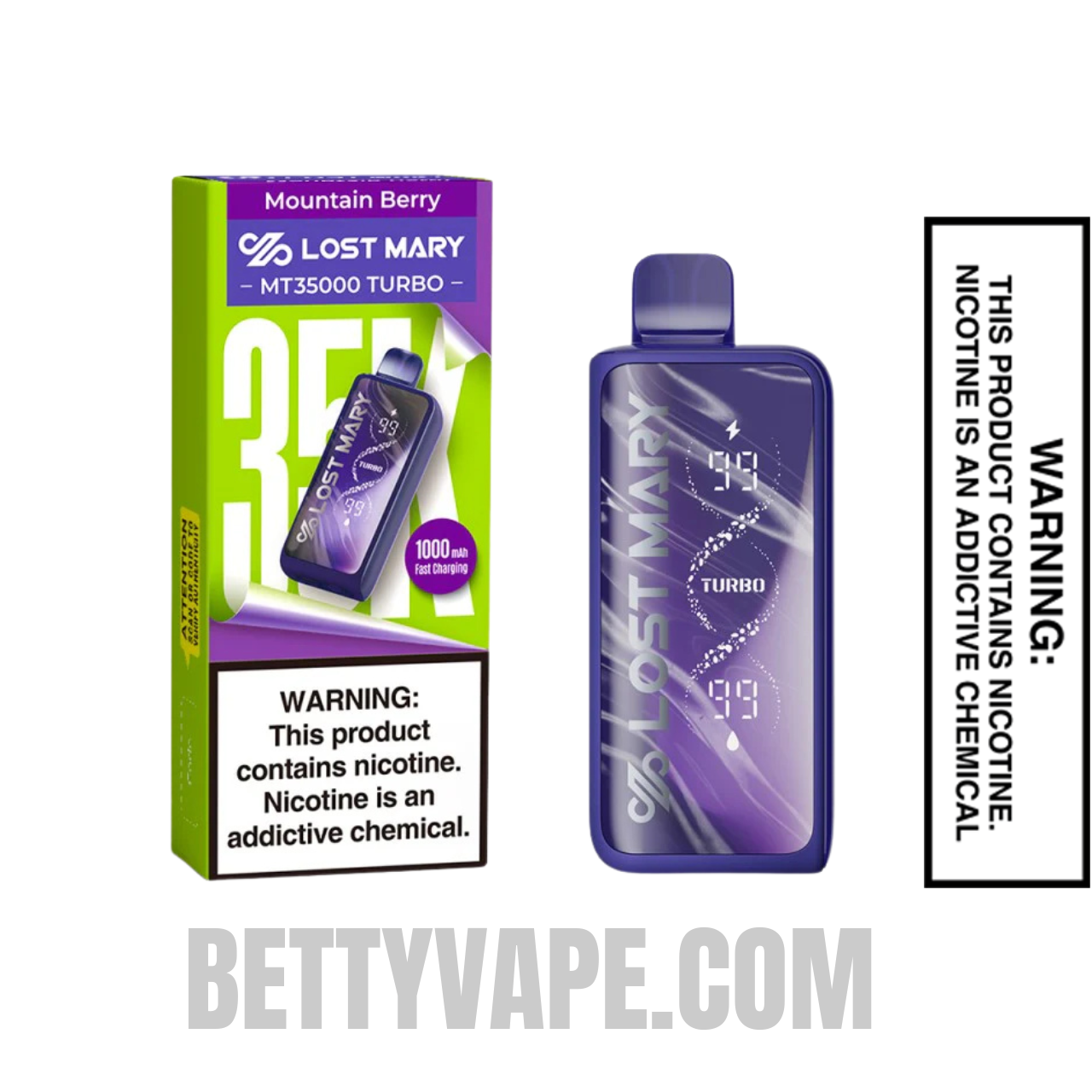 Mountain Berry Lost Mary MT35000 Turbo Vape with package box