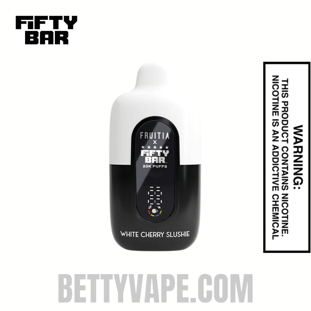 White Cherry Slushie Fruitia X Fifty Bar 20K Disposable Vape
