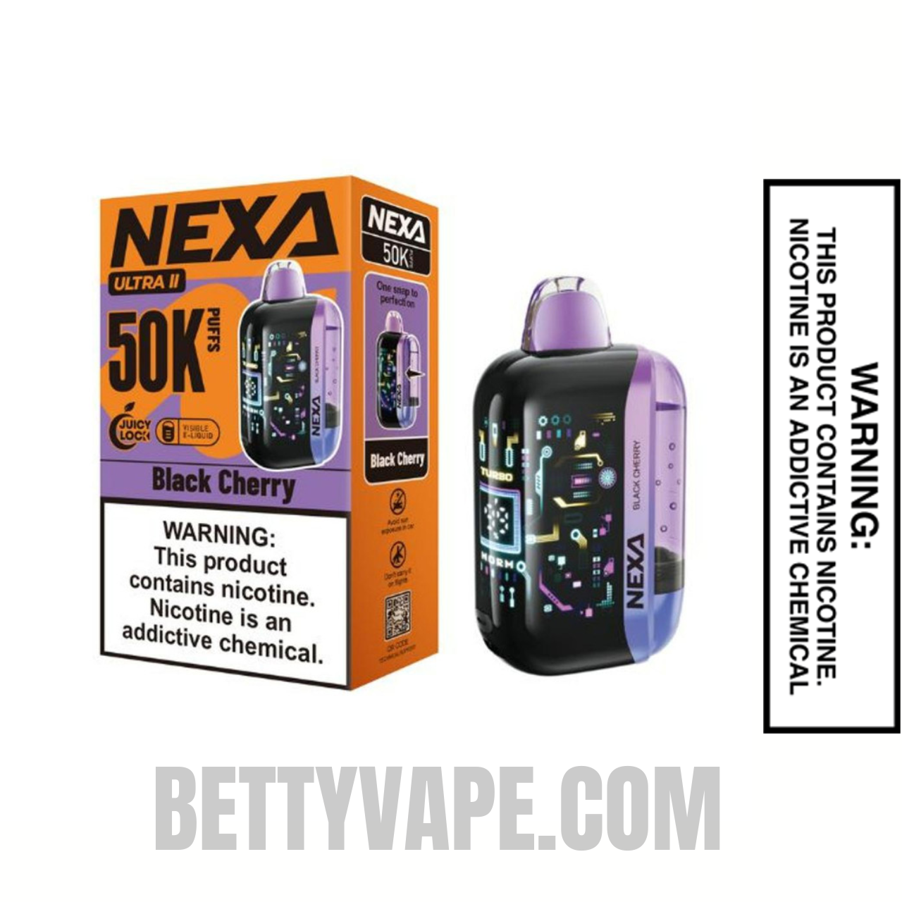Black Cherry Nexa Ultra 50K Disposable Vape with package
