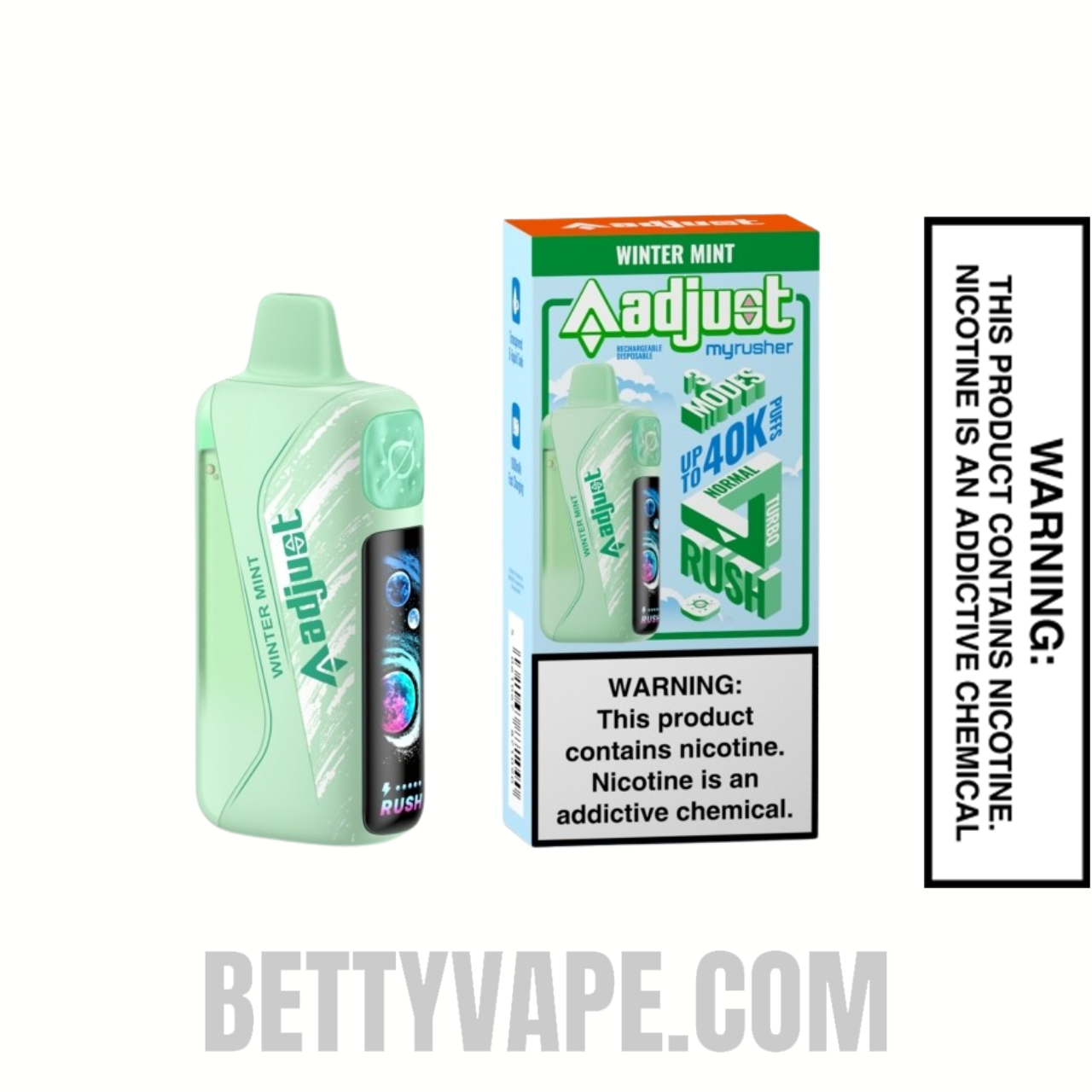 Winter Mint Adjust MyRusher 40K Disposable Vape with Package Box