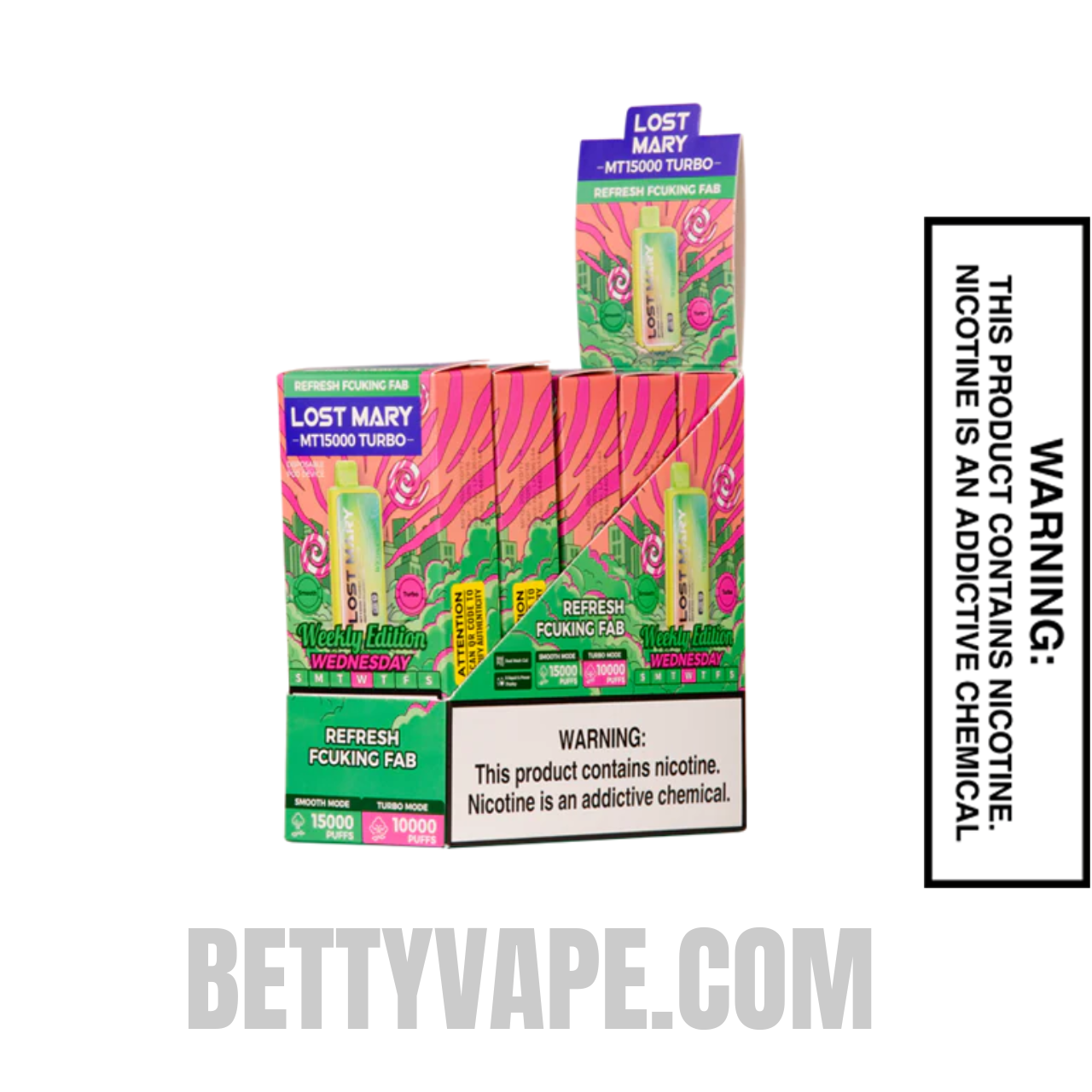 Refreshing Fcuking Fab Lost Mary MT15000 Turbo Vape (Wednesday) Bundle