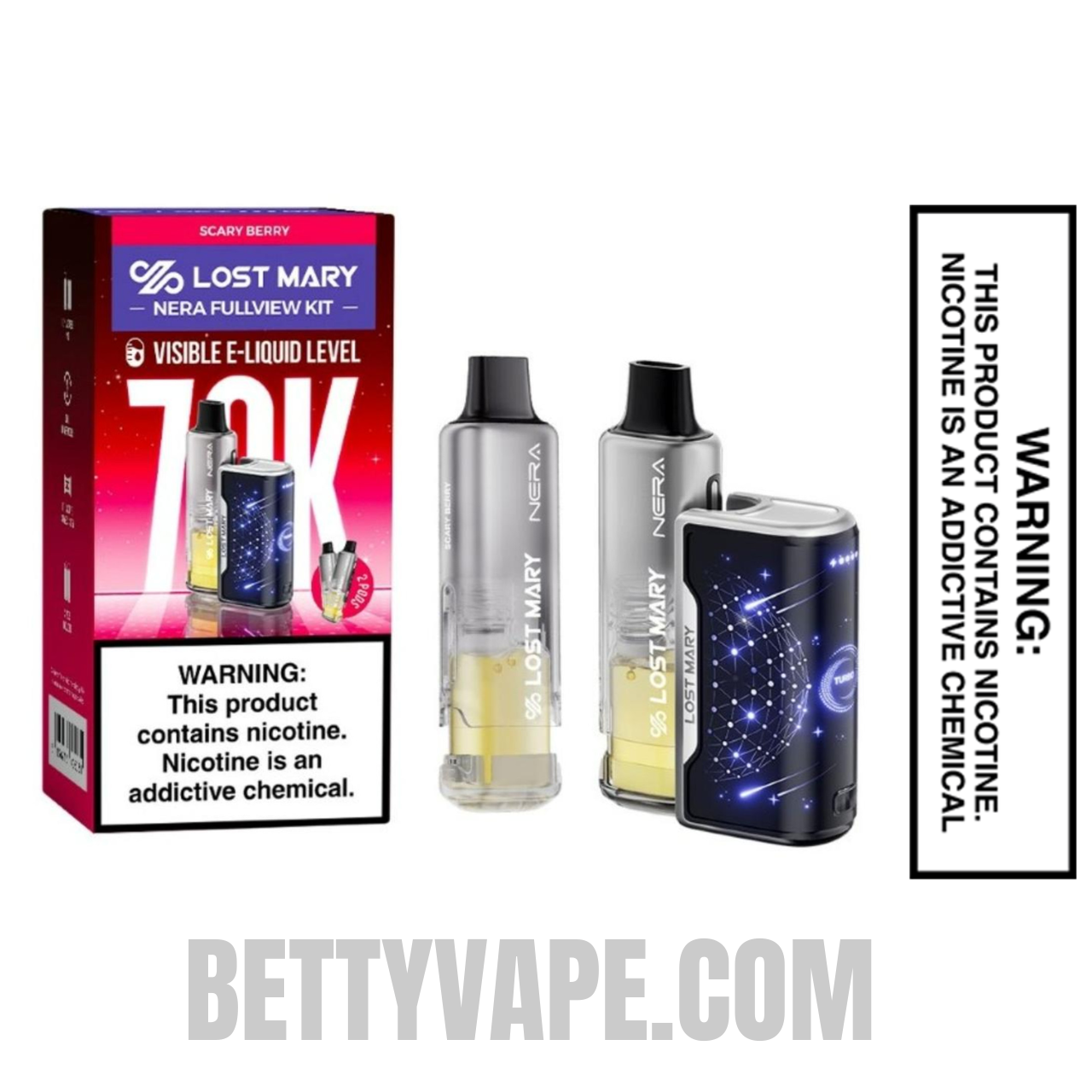 Scary Berry Lost Mary Nera Fullview 70K Disposable Kit With Package Box