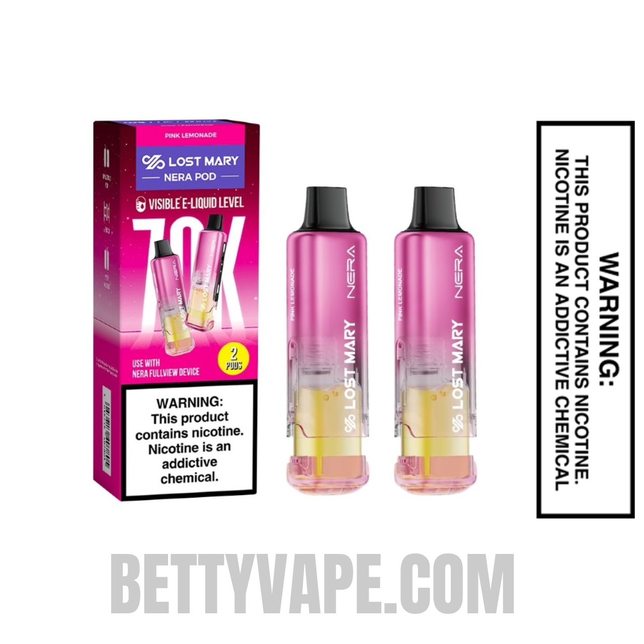 Pink Lemonade Lost Mary Nera Fullview 70K Disposable Pod With Package Box
