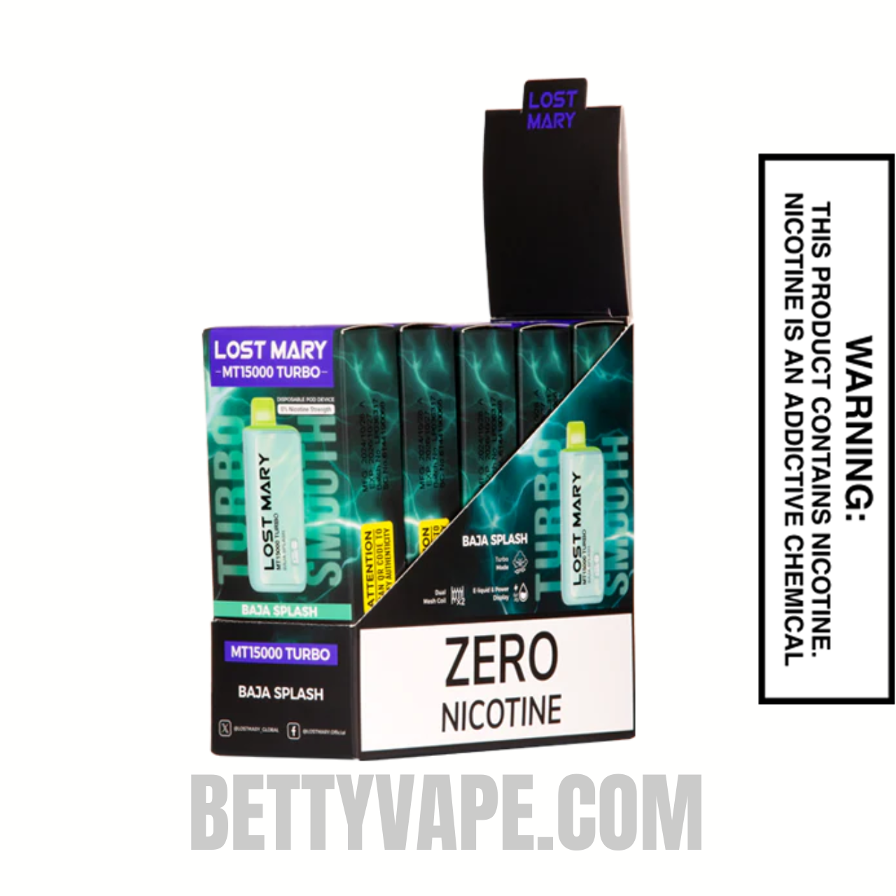 Baja Splash Lost Mary MT15000 Turbo Vape - 0% Nic With Bundle Pack