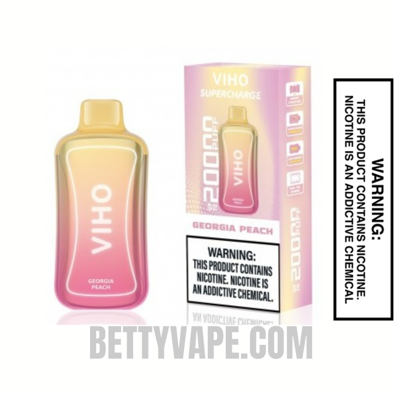 Georgia Peach VIHO Supercharge 20000 Puffs Disposable Vape With Package Box