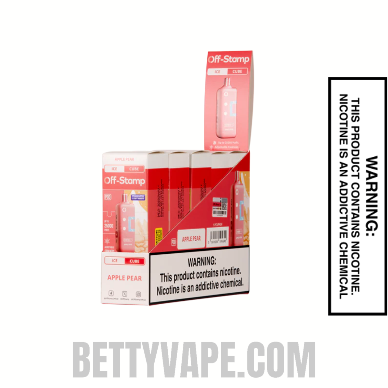 Apple Pear Off Stamp Ice Cube 25K Disposable Pod With Bundle Box