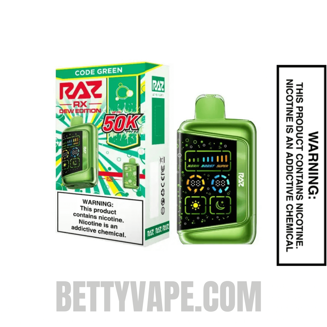 Code Green RAZ RX50K Disposable Vape With Package Box