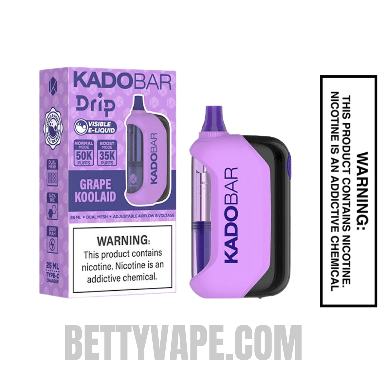 Grape Koolaid Kado Bar Drip 50K Disposable Vape Specifications