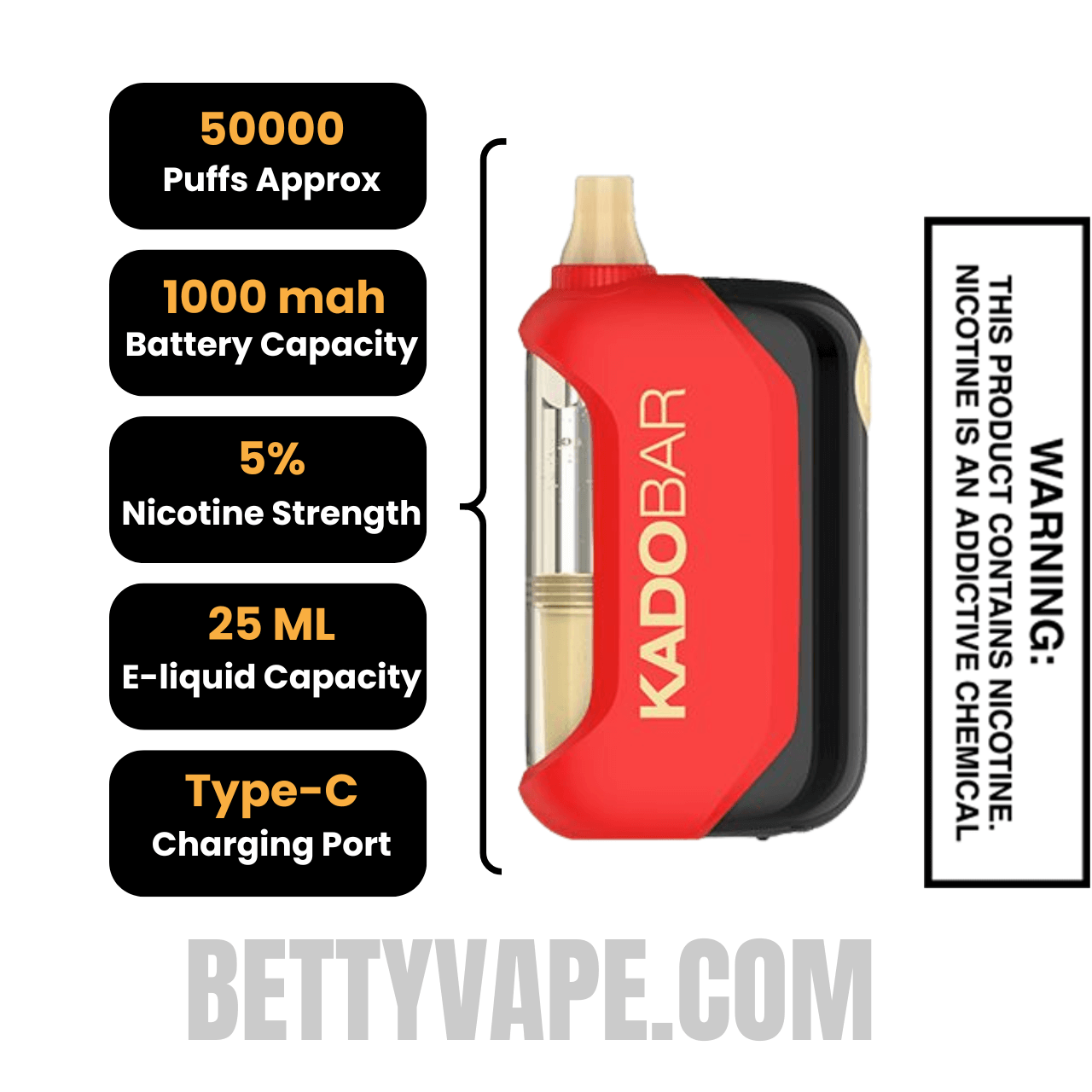 Strawberry Jelly Kado Bar Drip 50K Disposable Vape Specifications
