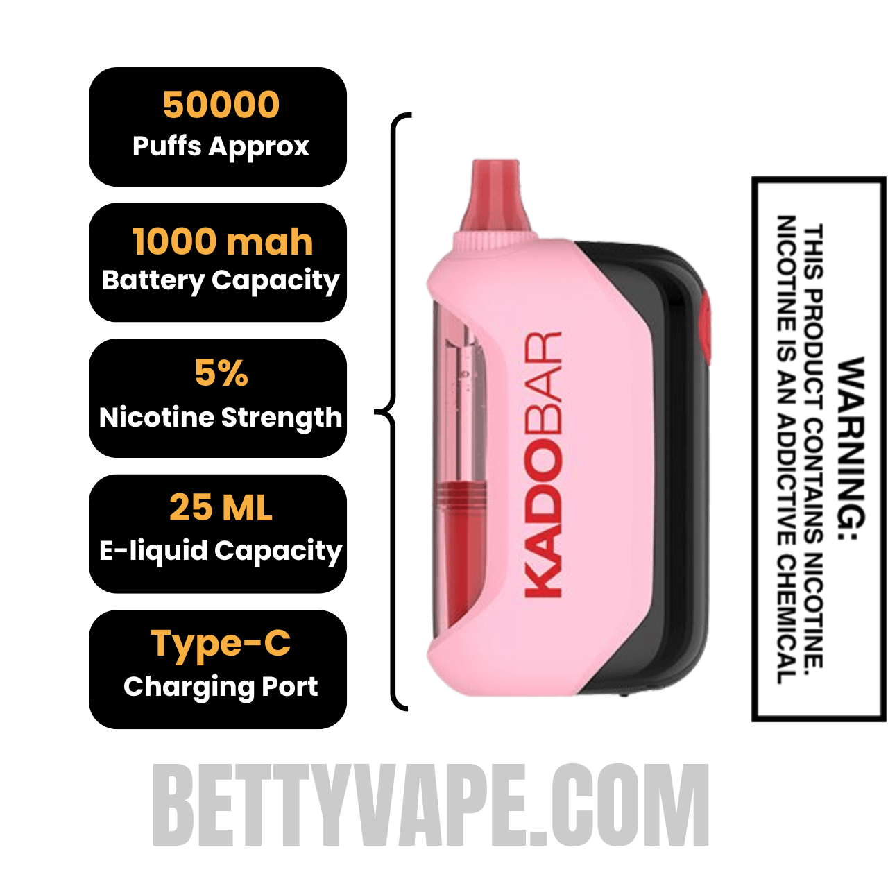 Watermelon Slushy Kado Bar Drip 50K Disposable Vape Specifications