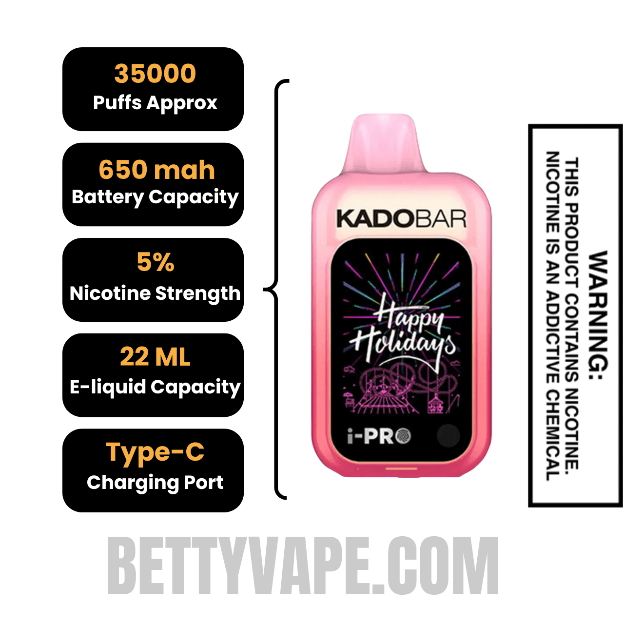 Apple Gummies Kado Bar i-Pro 35K Disposable Vape Specifications