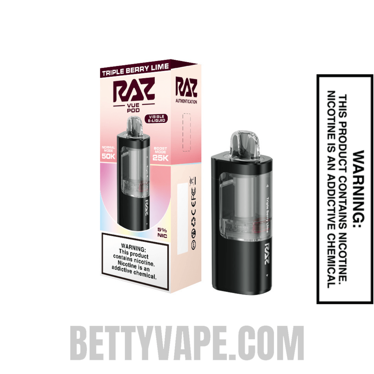 Triple Berry Lime RAZ VUE 50K Disposable Pod With Package Box