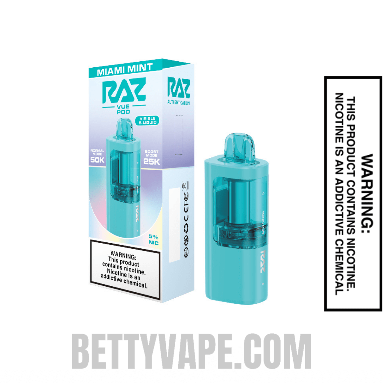 Miami Mint RAZ VUE 50K Disposable Pod With Package Box