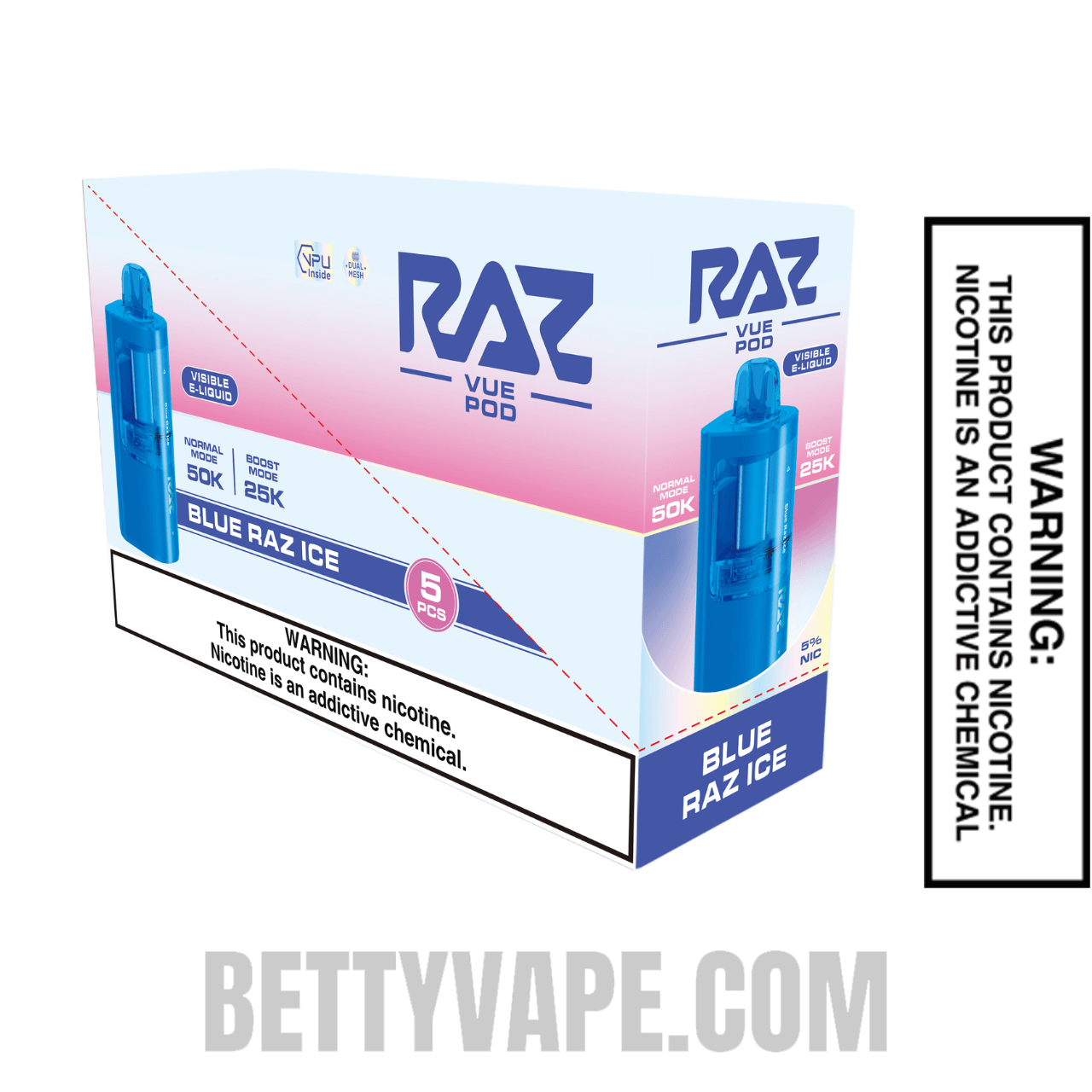 Blue Razz Ice RAZ VUE 50K Disposable Pod With Bundle Pack