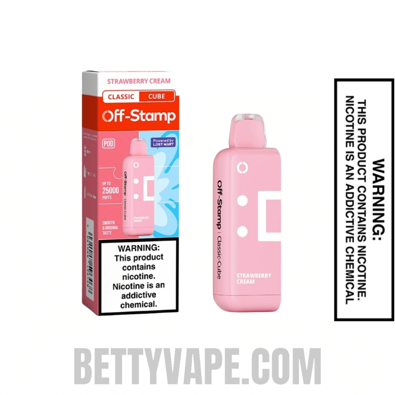 Strawberry Cream Off Stamp Classic Cube 25K Disposable Pod With Package Box