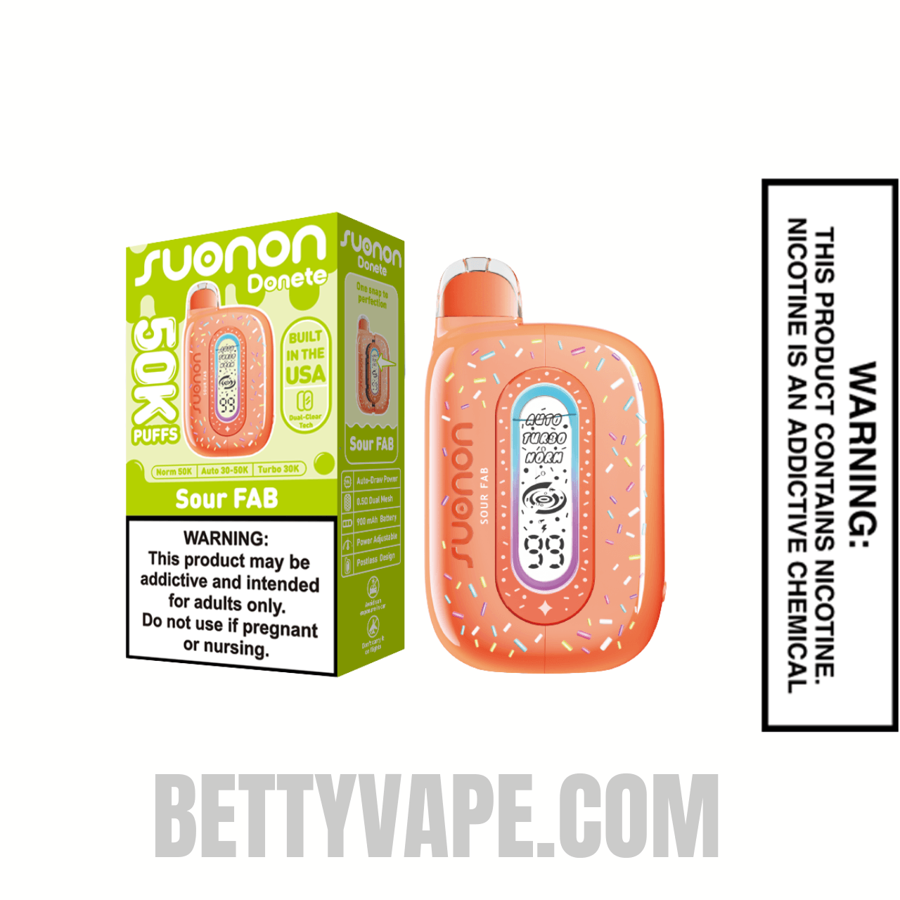 Sour FAB Suonon Donete 50k Disposable Vape With Package Box