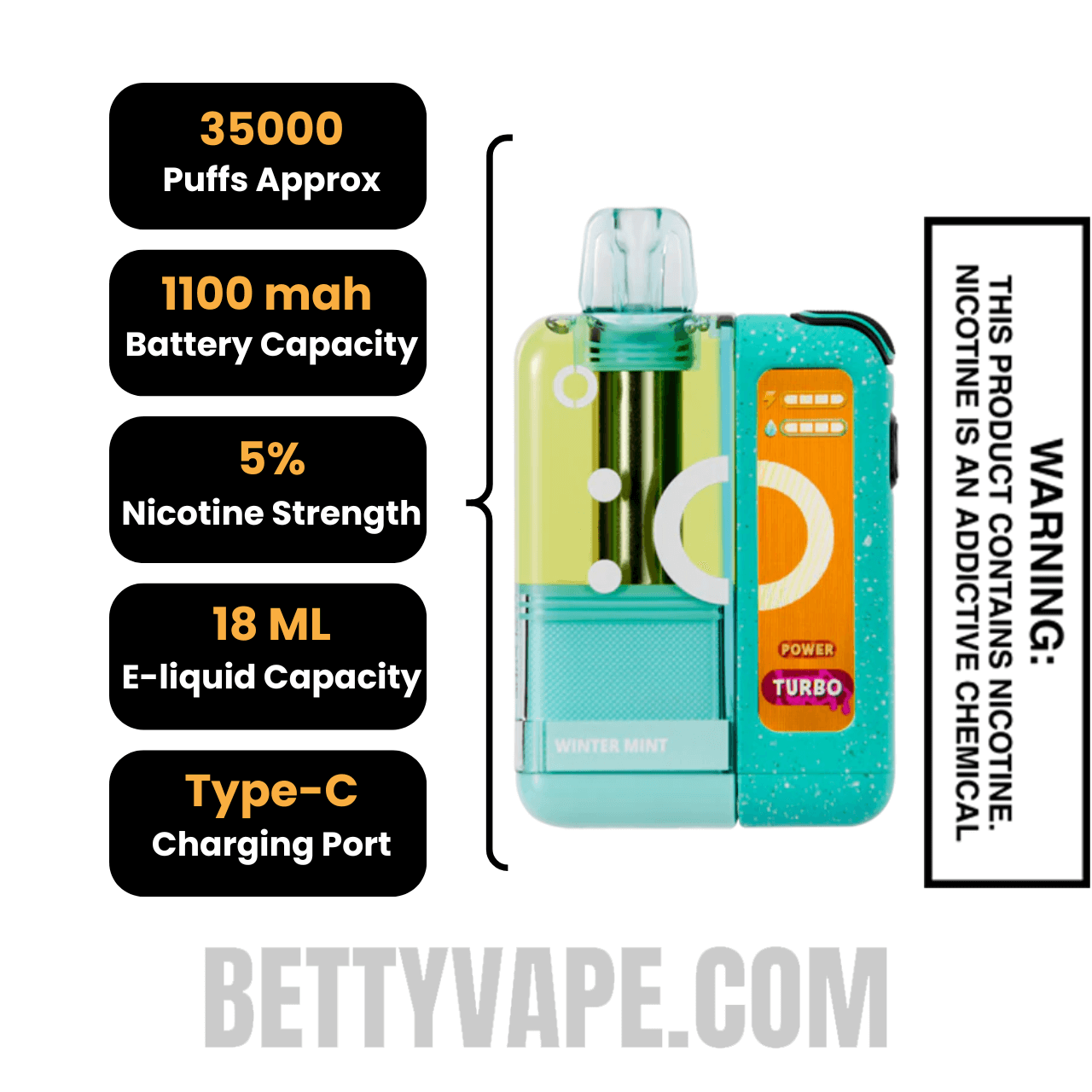 Winter Mint Off Stamp X Cube Crystal Cube 35K Vape Kit Specifications