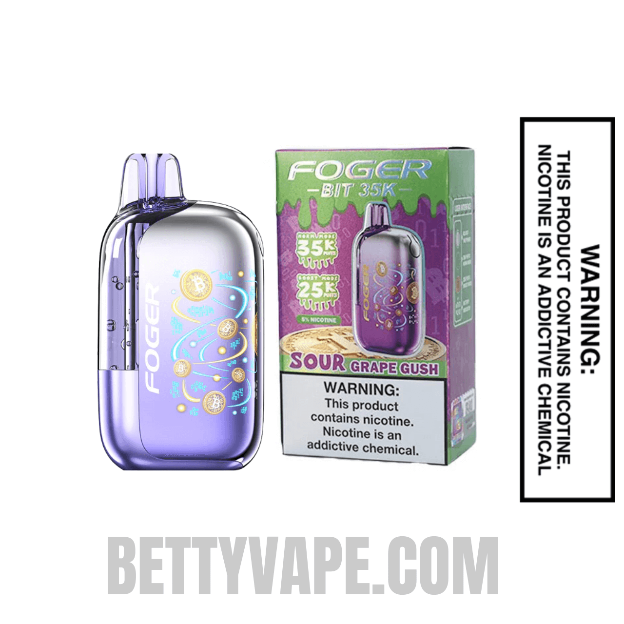 Sour Grape Gush Foger Bit 35K Disposable Vape With Package Box