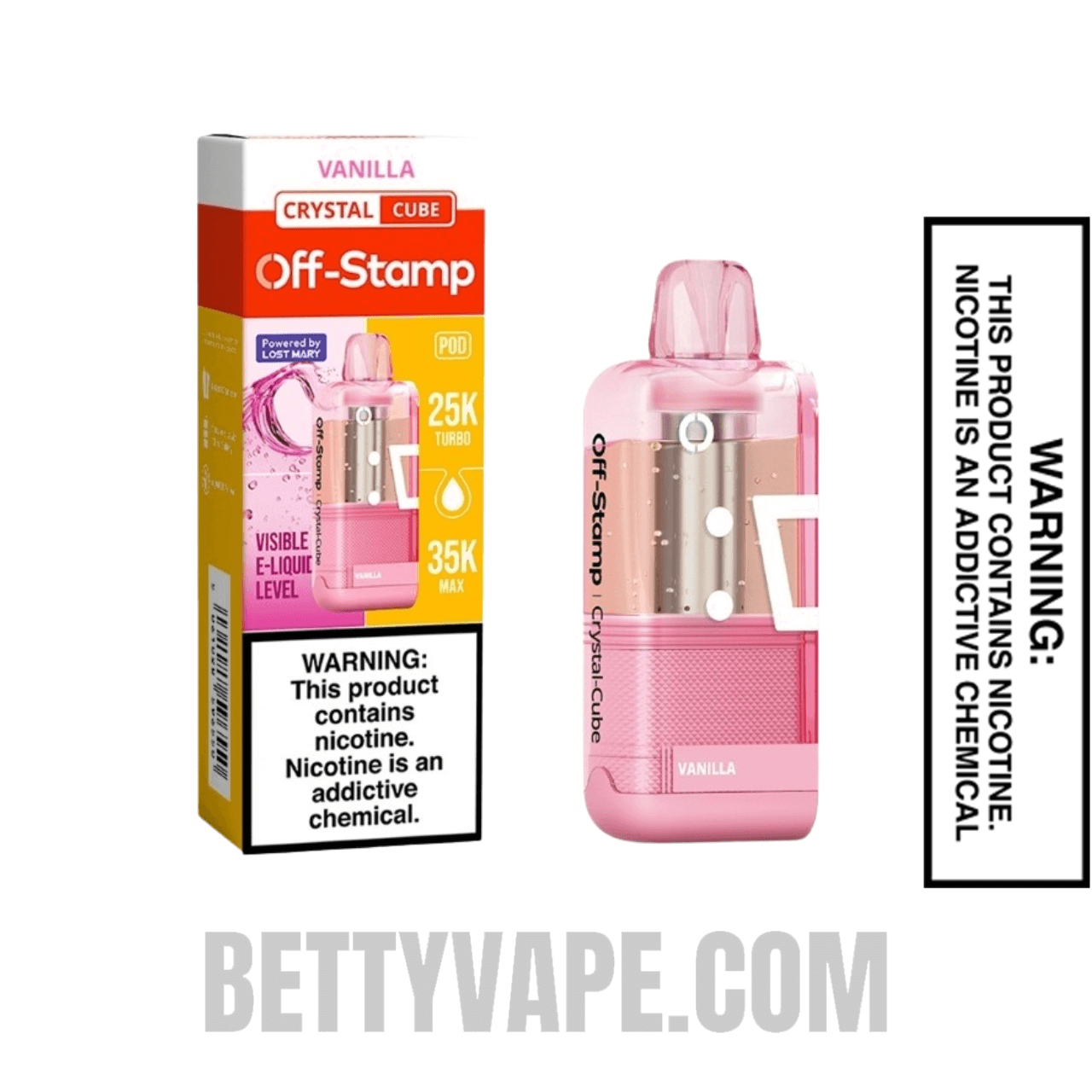 Vanilla Off Stamp X Cube Crystal Cube 35K Vape Pod With Package Box