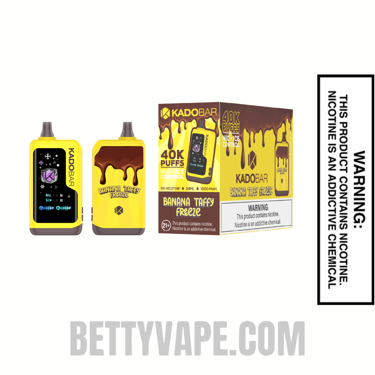 Banana Taffy Freeze Kado Bar NI40K Ice-Nic Control Disposable Vape With Bundle Pack