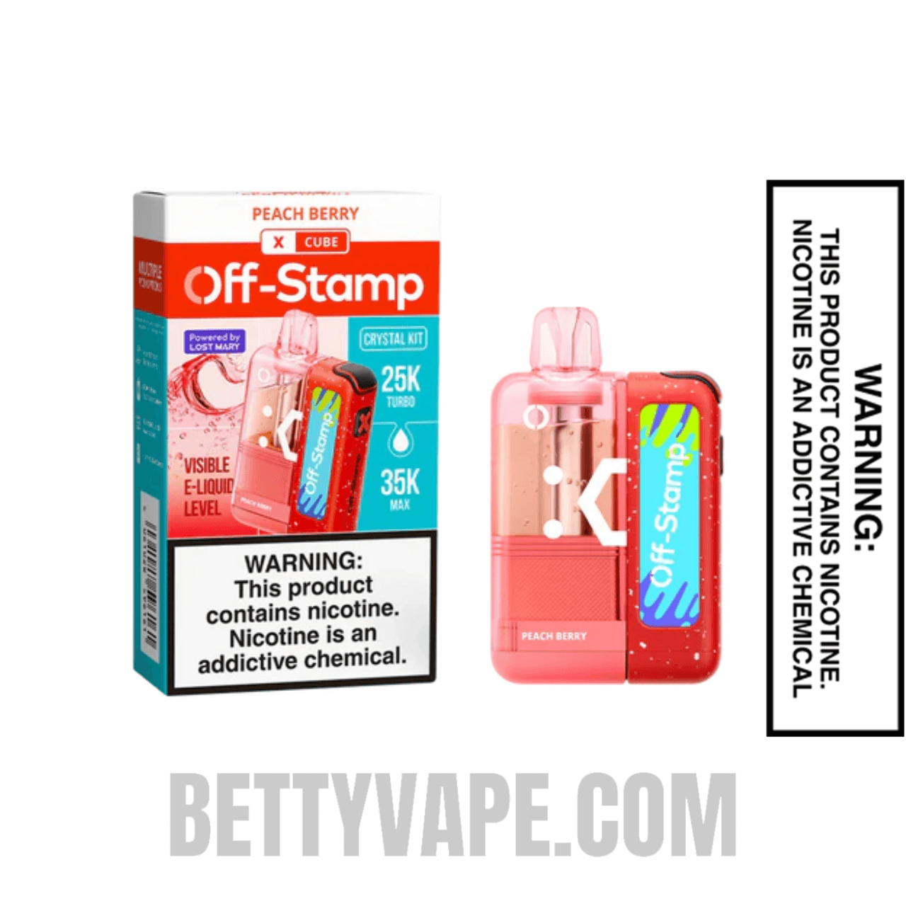 Peach Berry Off Stamp X Cube Crystal Cube 35K Vape Kit With Package Box