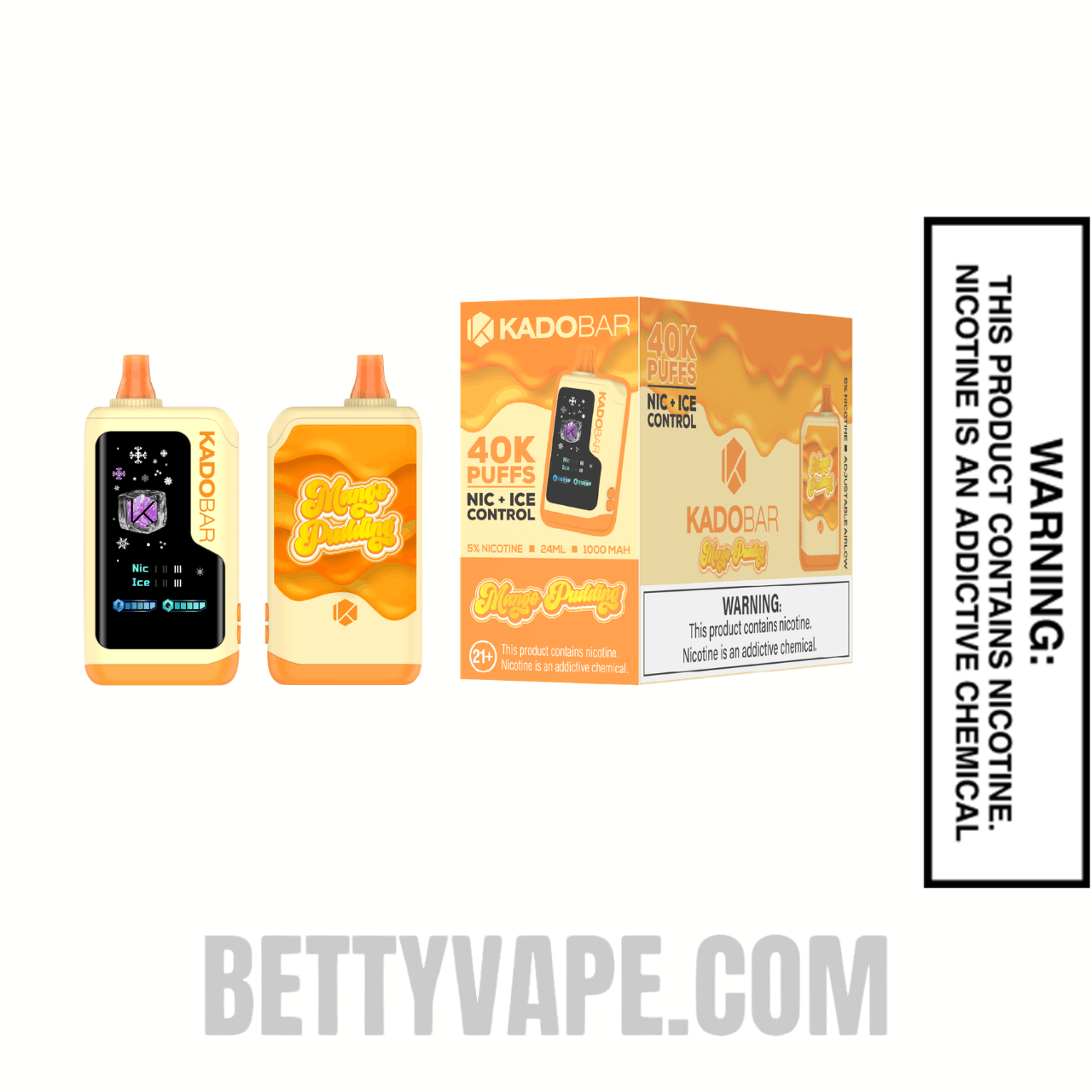 Mango Pudding Kado Bar NI40K Ice-Nic Control Disposable Vape With Bundle Pack