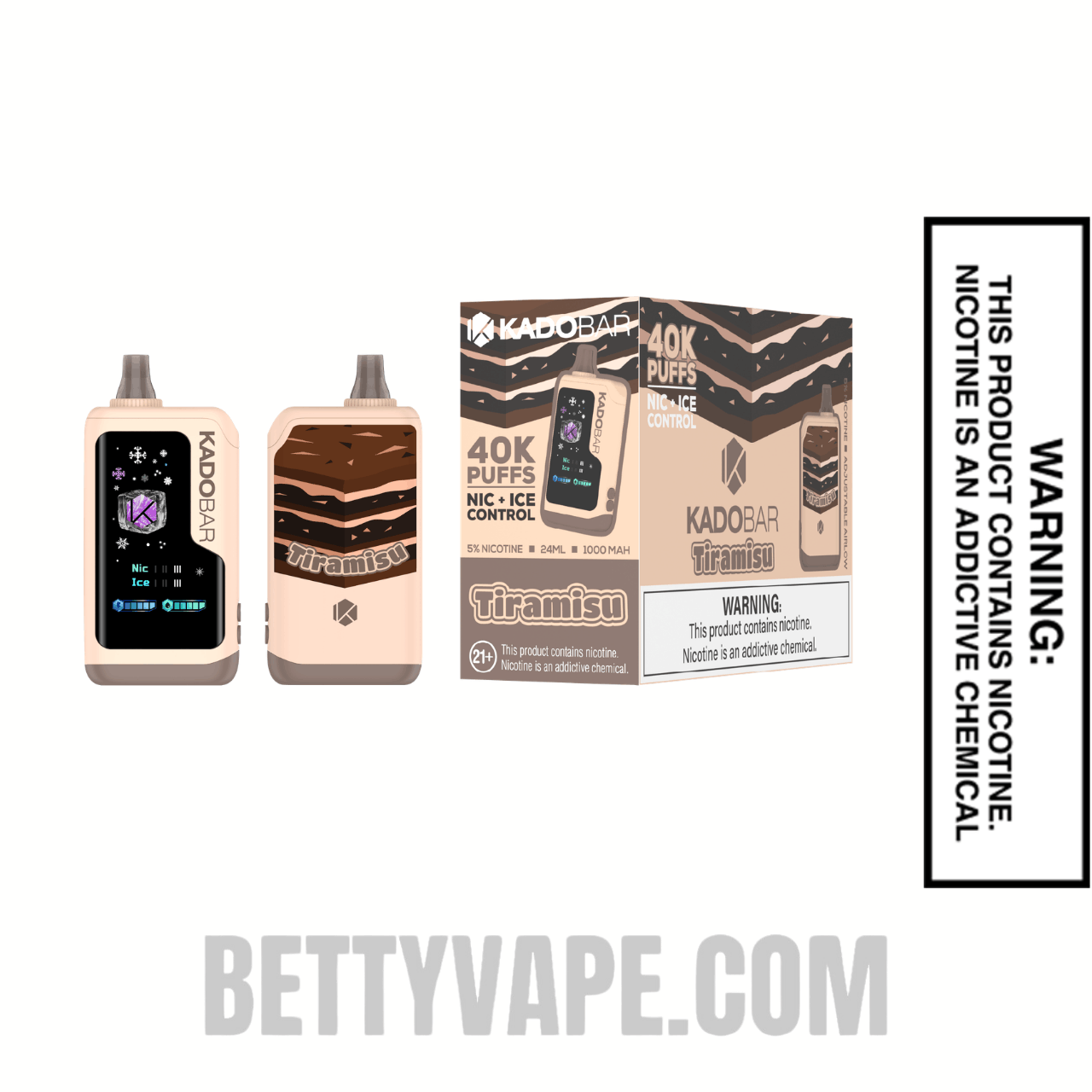 Tiramisu Kado Bar NI40K Ice-Nic Control Disposable Vape With Package Box