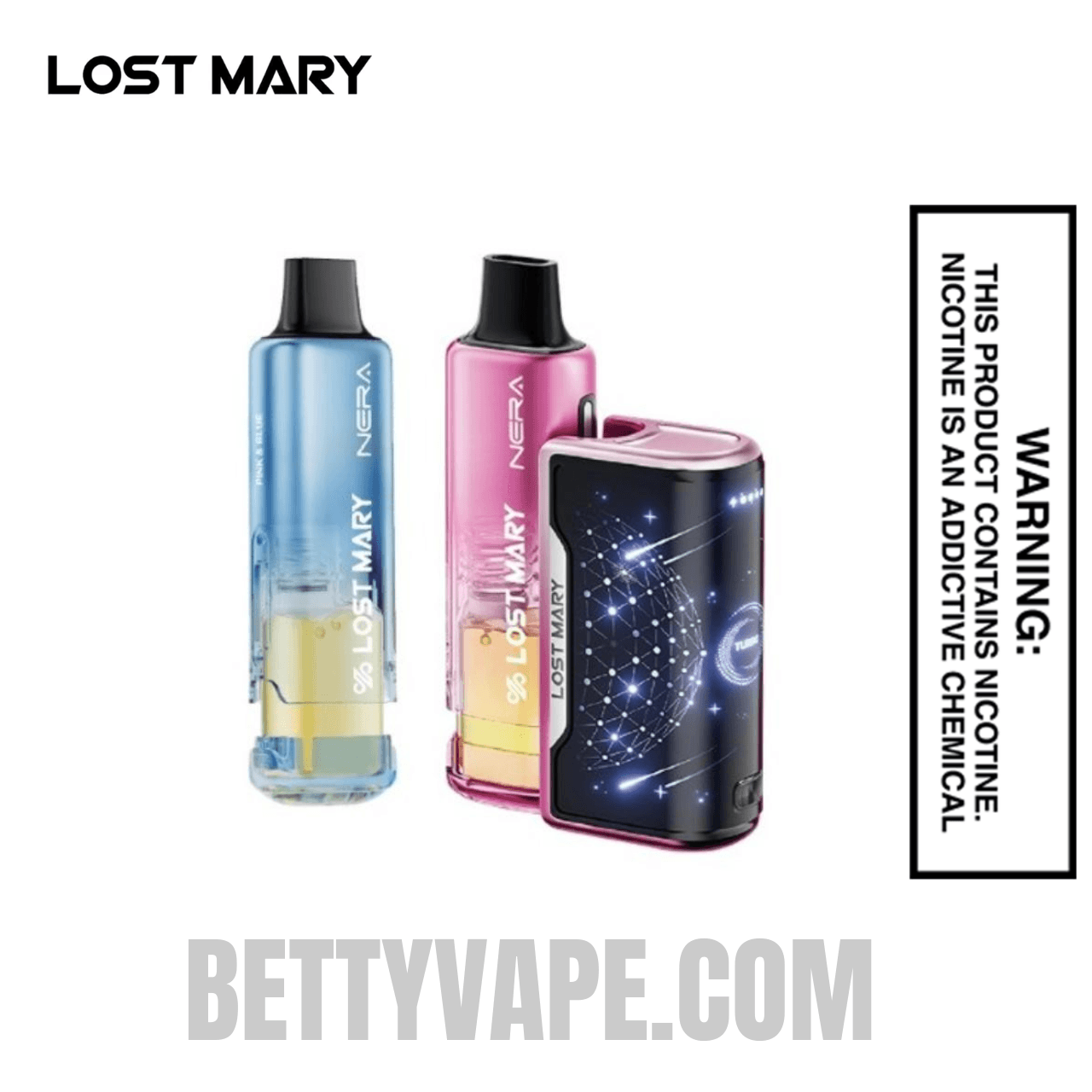Pink Lemonade & Pink n Blue Lost Mary Nera Fullview 70K Disposable Vape Kit