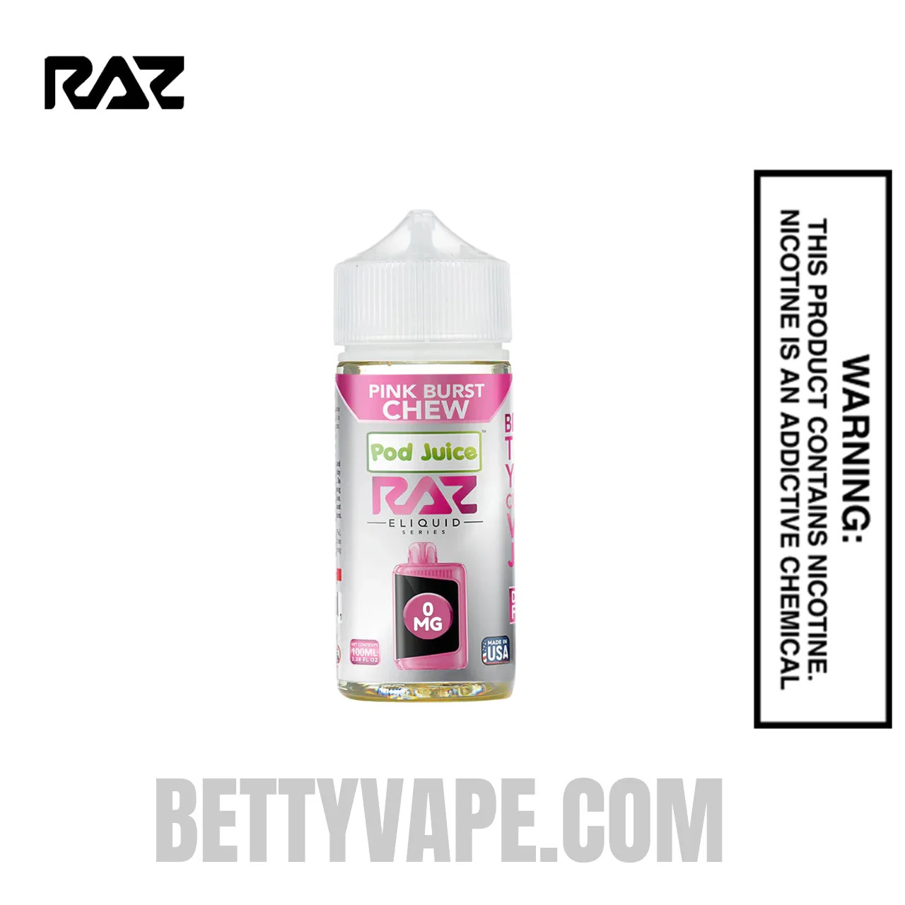 Pink Burst Chew Pod Juice X RAZ Vape Juice 100 ML