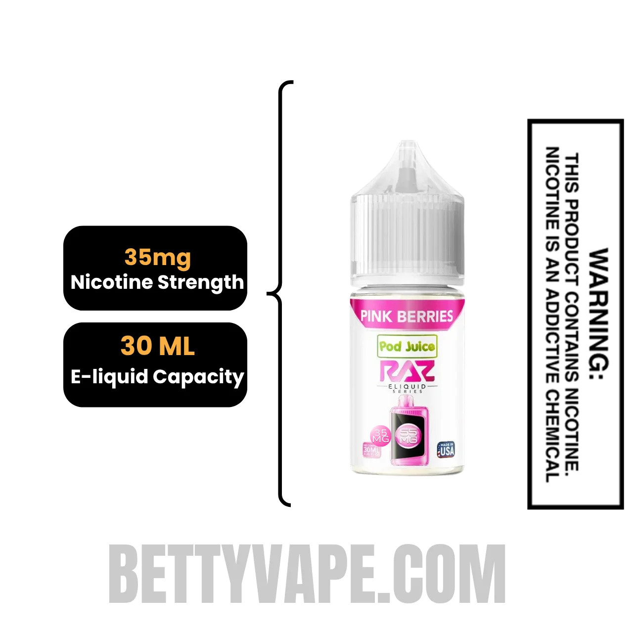 Pink Berries Pod Juice X RAZ Salt Nic juice 30 ML Specifications