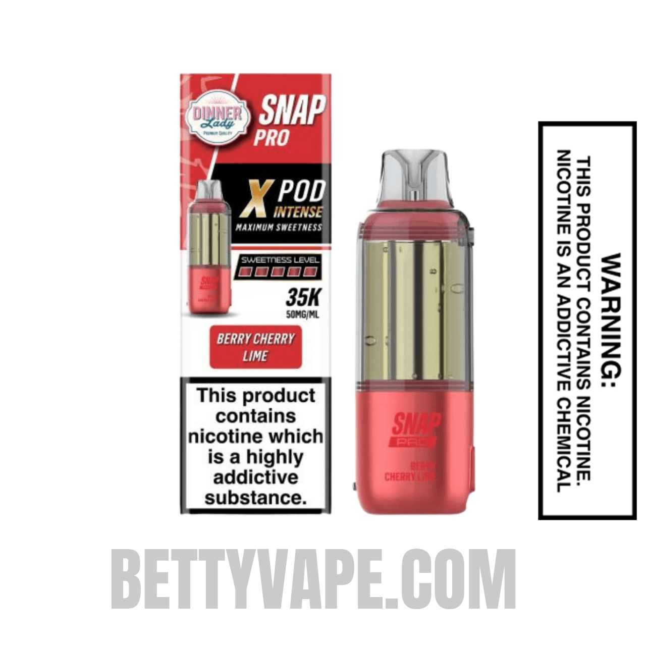 Berry Cherry Lime Dinner Lady Snap Pro Intense 35K Pre-filled Replacement Pod With Package Box