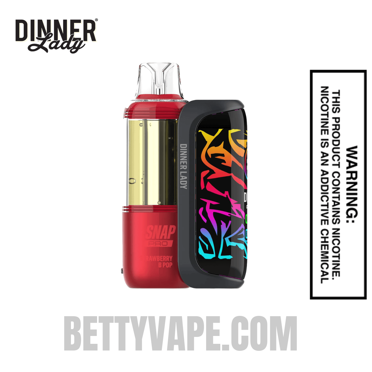 Strawberry B pop Dinner Lady Snap Pro 35K Disposable Vape Kit