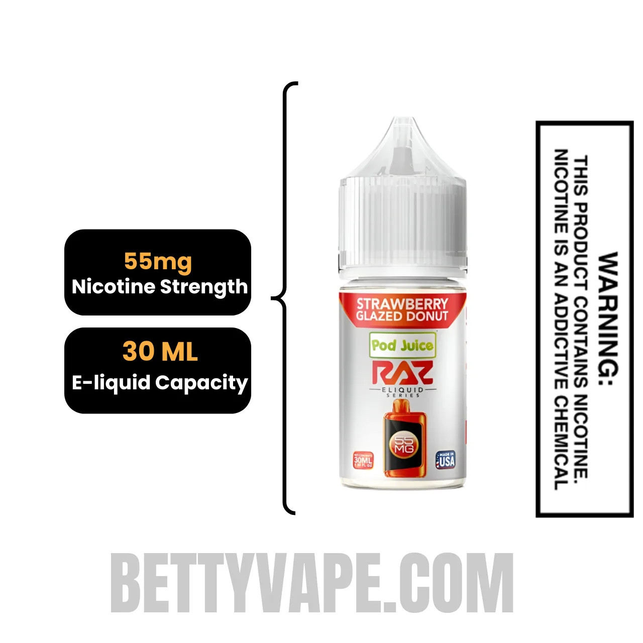 Strawberry Glazed Donut RAZ Salt Nic juice 30 ML Specifications