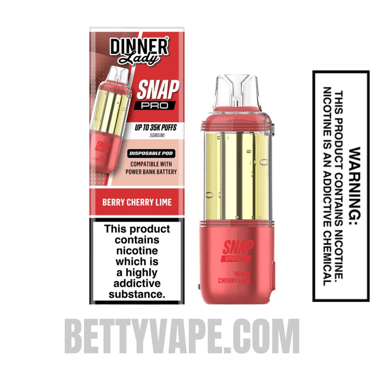 Berry Cherry Lime Dinner Lady Snap Pro 35K Disposable Vape Pod With Package Box