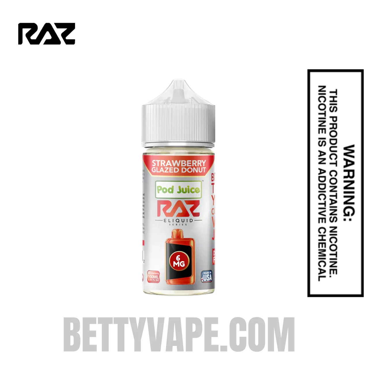 Strawberry Glazed Donut RAZ Vape Juice 100 ML-6MG