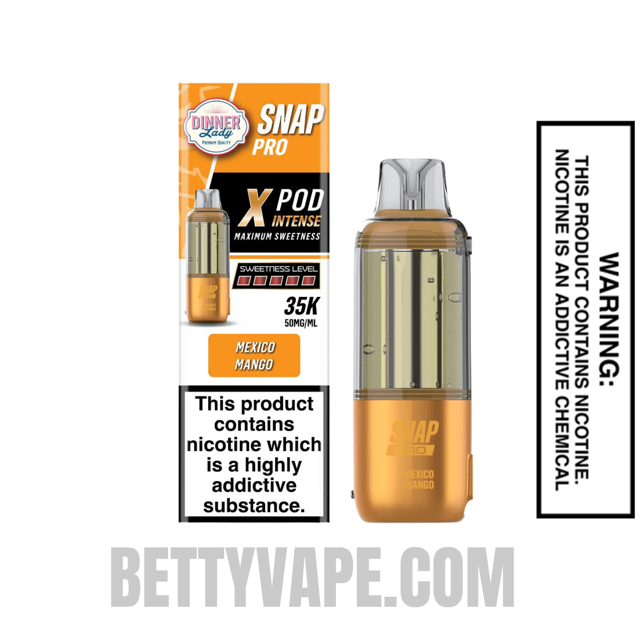 Mexico Mango Dinner Lady Snap Pro Intense 35K Pre-filled Replacement Pod With Package Box