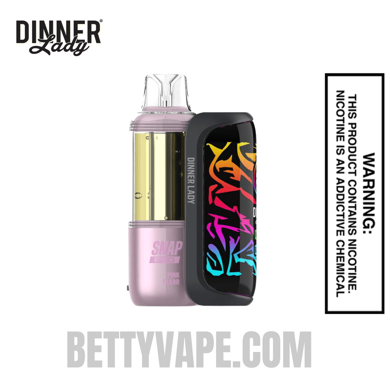 Clear Pink Dinner Lady Snap Pro 35K Disposable Vape Kit