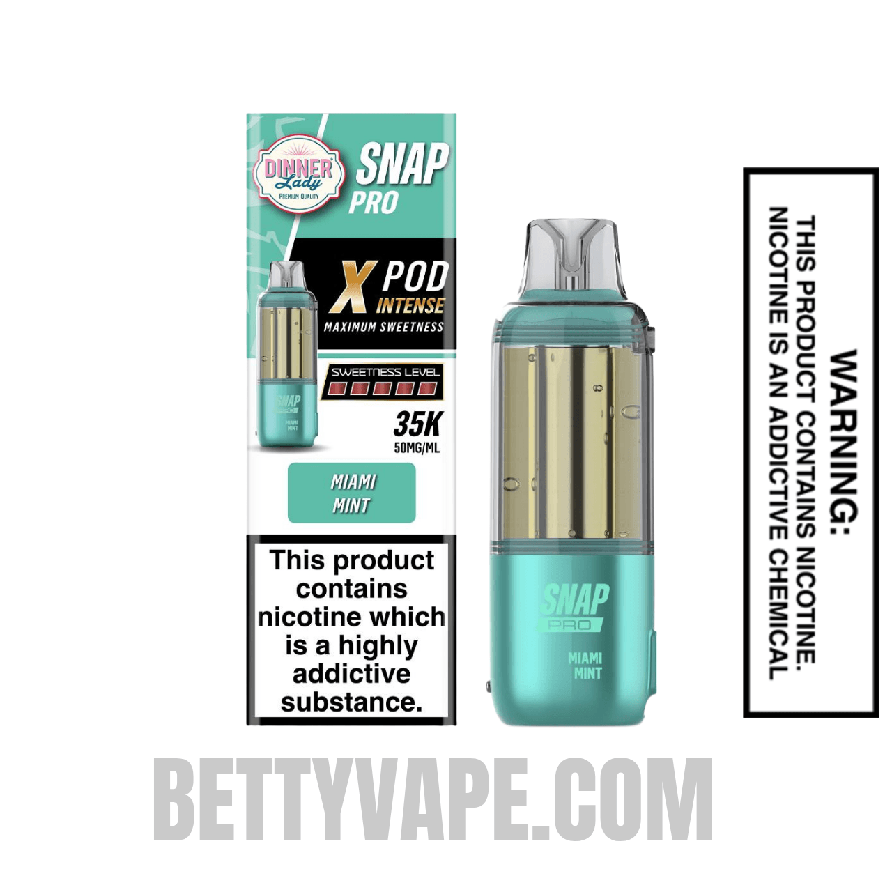 Miami Mint Dinner Lady Snap Pro Intense 35K Pre-filled Replacement Pod With Package Box